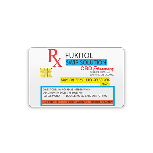 RX Fukitol Swip Solution Credit Card Skins Vinyl Decal