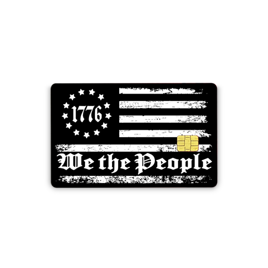 Credit Card Skins for Transportation Key, Debit, Credit Card Covering Personalizing Bank Card Slim, Waterproof Vinyl Skins American Flag 1776 We The People