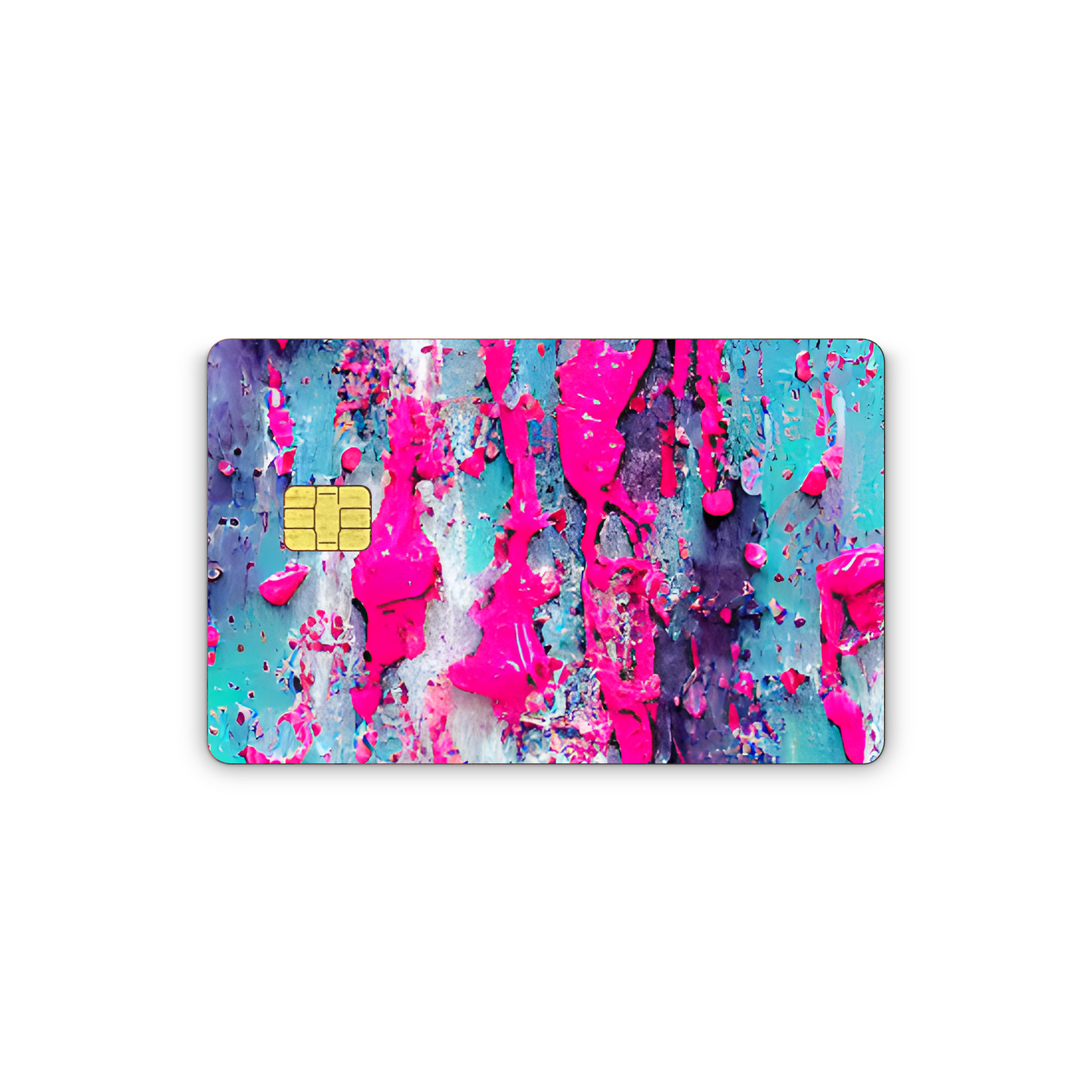 Credit Card Vinyl Skins Neon Pink Paint Splatter