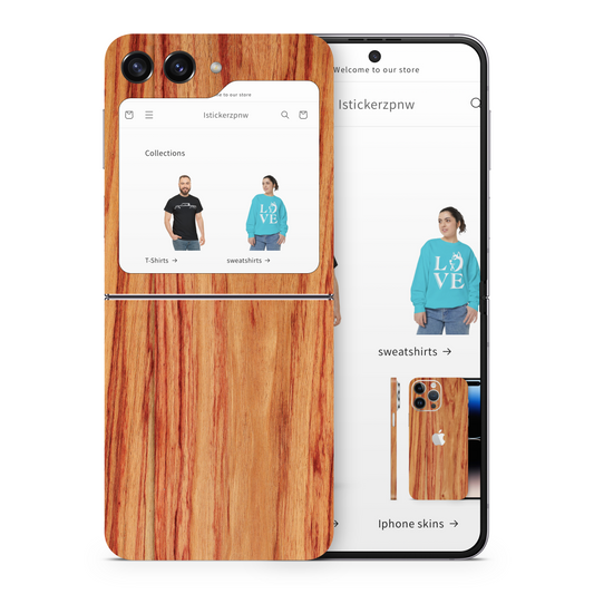 Samsung Galaxy Z Flip 5 Vinyl Skins Hardwood