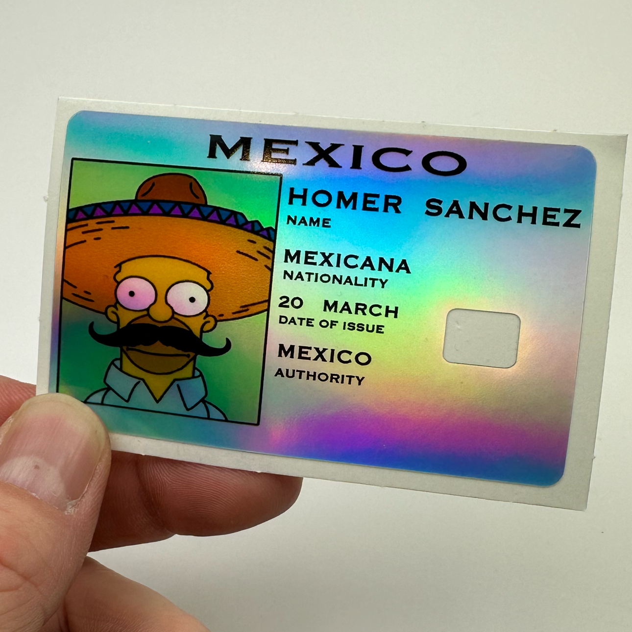 Holographic Credit Card Vinyl Skins Homer