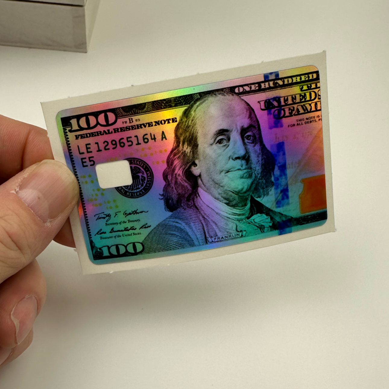 Credit Card Vinyl Skins 100 Dollar Bill Holographic Decal