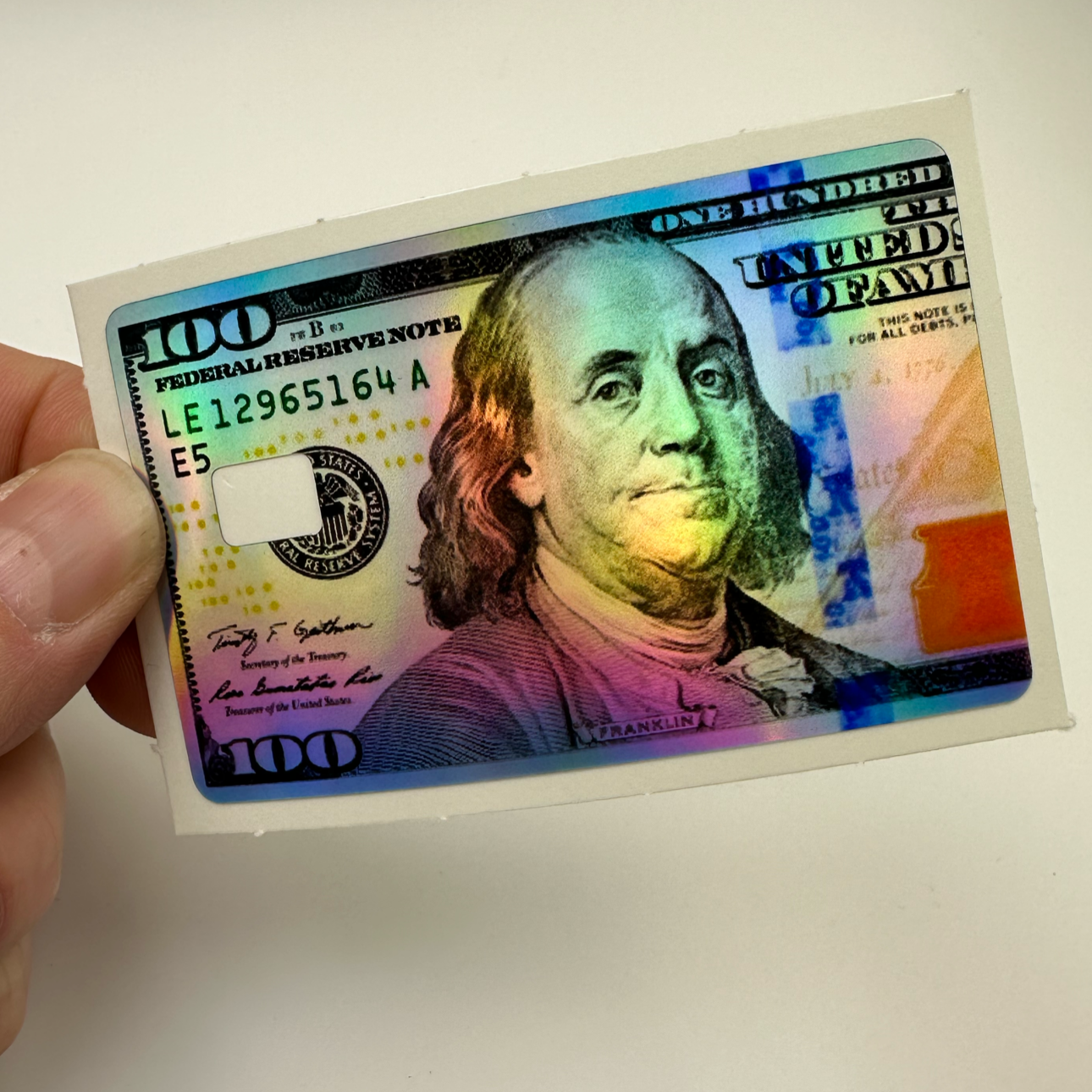 Credit Card Vinyl Skins 100 Dollar Bill Holographic Decal