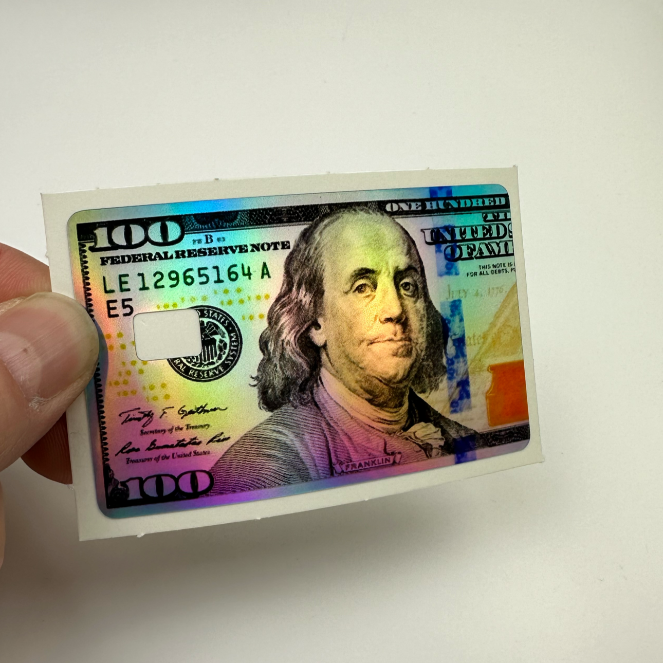 Credit Card Vinyl Skins 100 Dollar Bill Holographic Decal