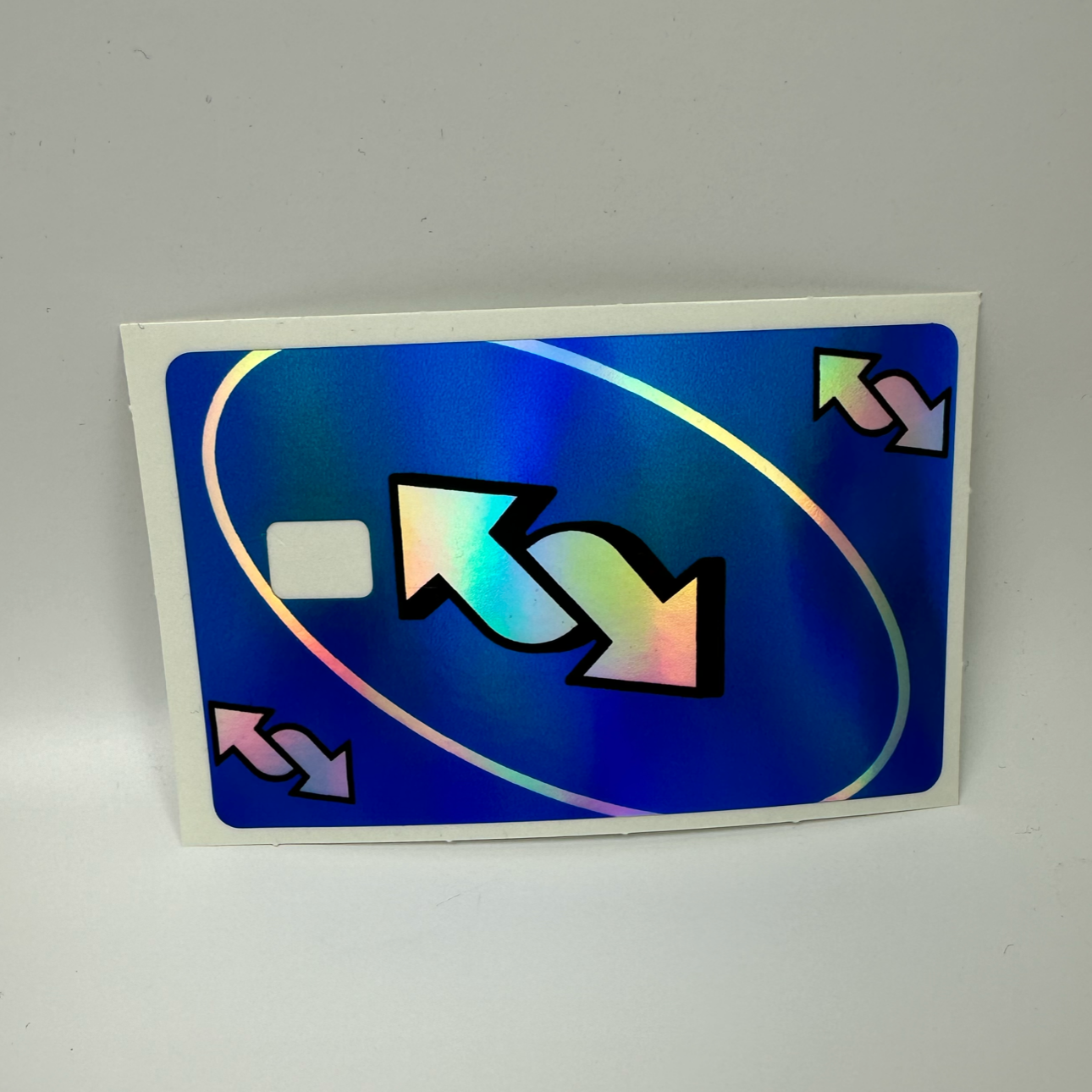 Credit Card Vinyl Skins Uno Blue Holographic Decal