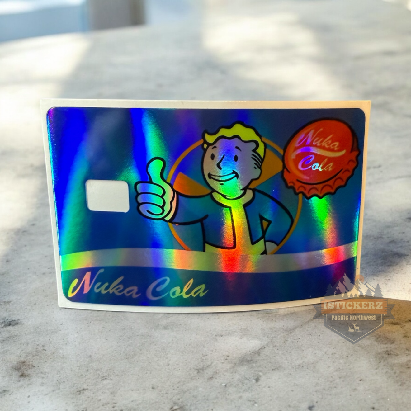 Credit Card Skins for Transportation Key, Debit, Credit Card Covering Personalizing Bank Card Slim, Vinyl Decal Nuka Cola Holographic