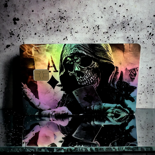 Holographic Credit Card Vinyl Skins Aces Skull