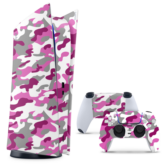 Vinyl Skins Pink Camouflage Wrap Compatible with PS5