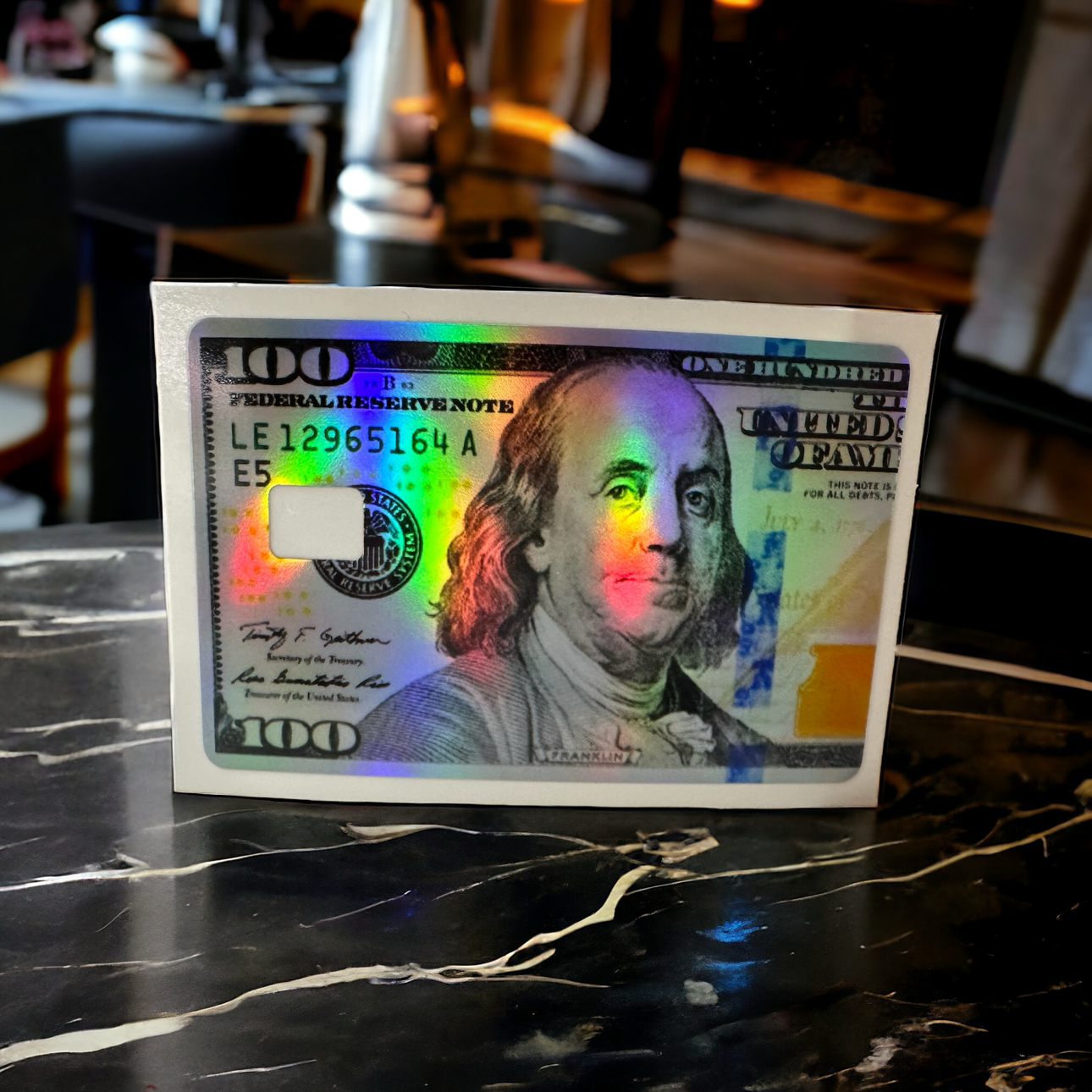 Credit Card Vinyl Skins 100 Dollar Bill Holographic Decal