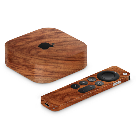 Vinyl Wrap Dark Hardwood Compatible With Apple TV 4K