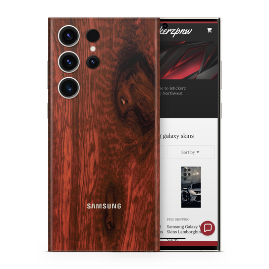 Vinyl Skins Dark Hardwood Compatible With Samsung Galaxy