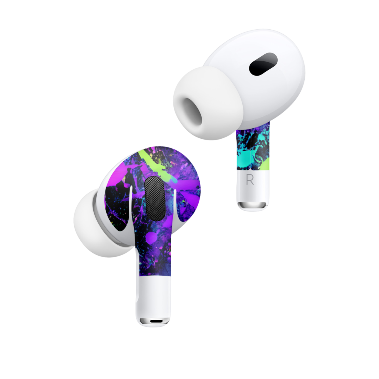 Apple AirPod Pro 2 Vinyl Skins Neon Paint Splatter