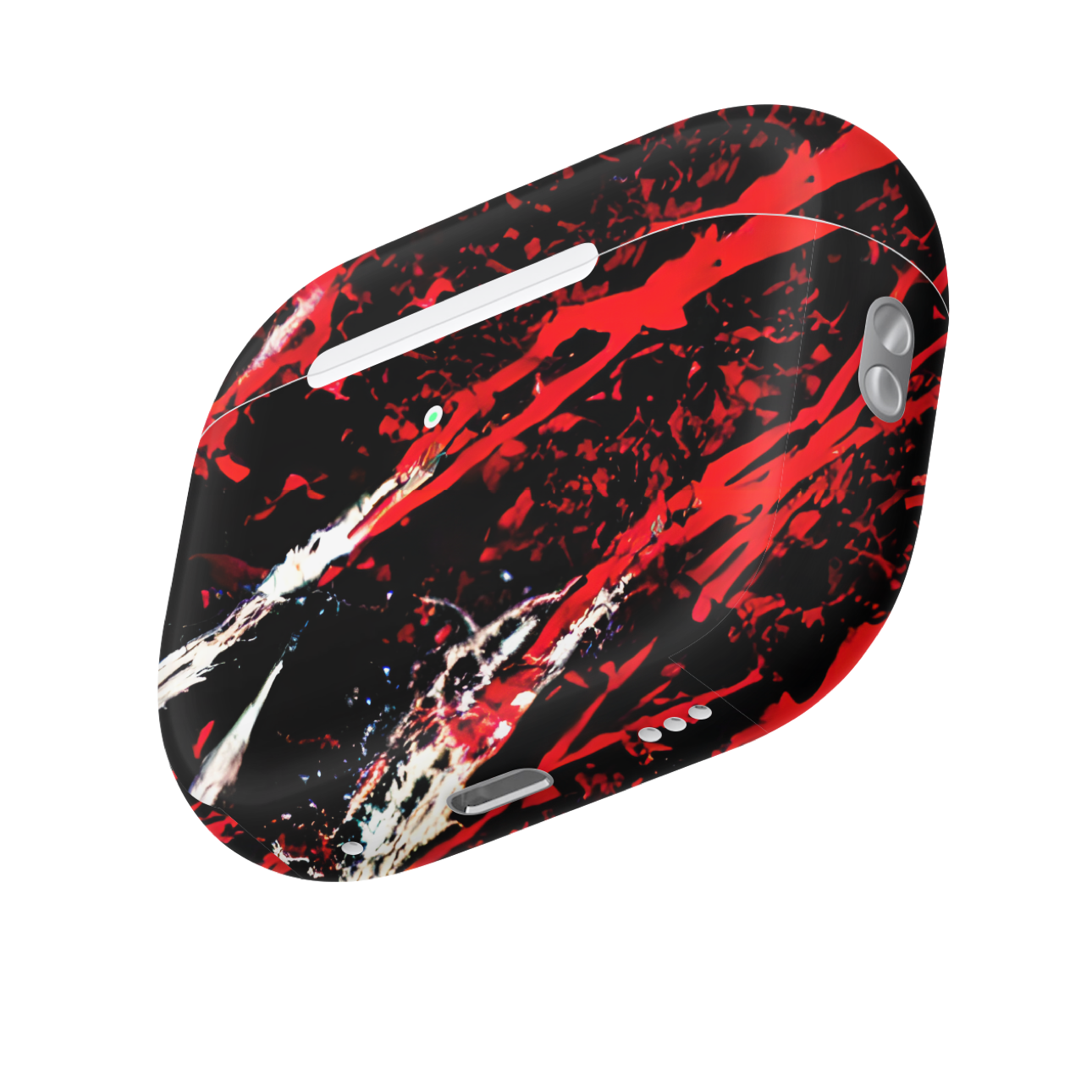 Apple AirPod Pro 2 Vinyl Skins Red & Black Paint Splatter