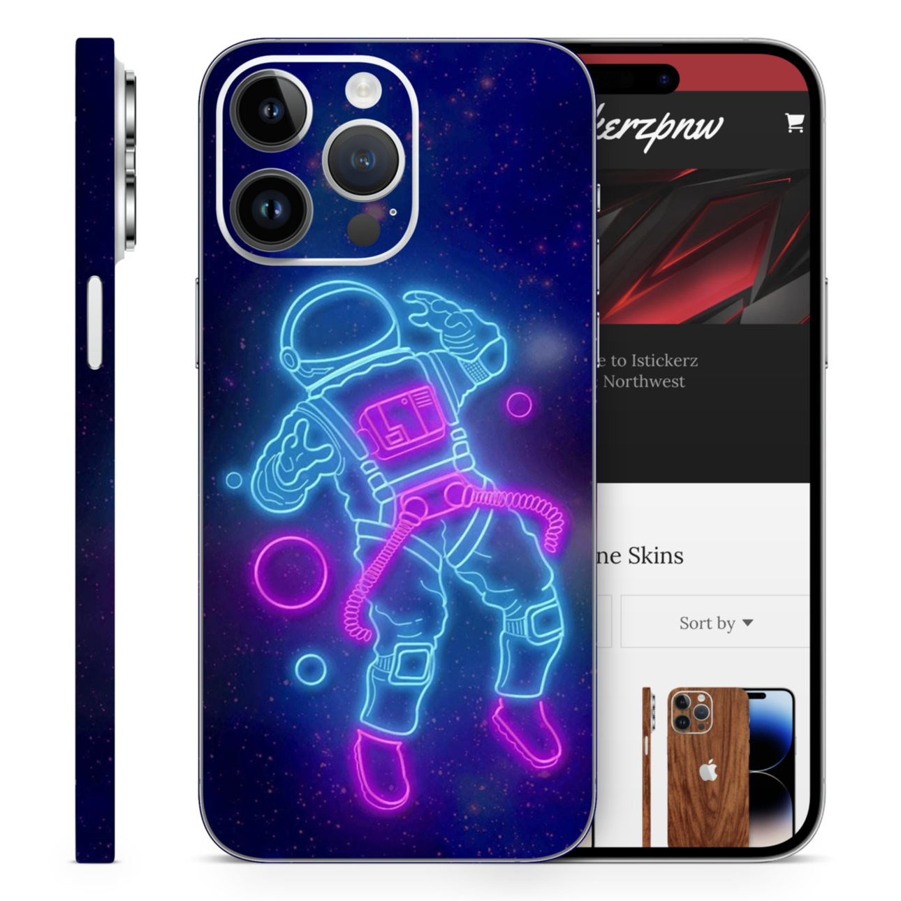 Neon Spaceman Vinyl Skins Compatible With Iphone