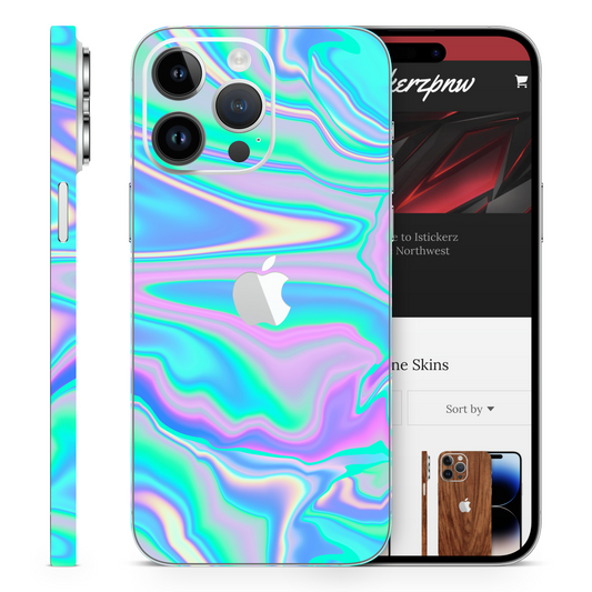 Holographic Neon Vinyl Skins Compatible With Iphone