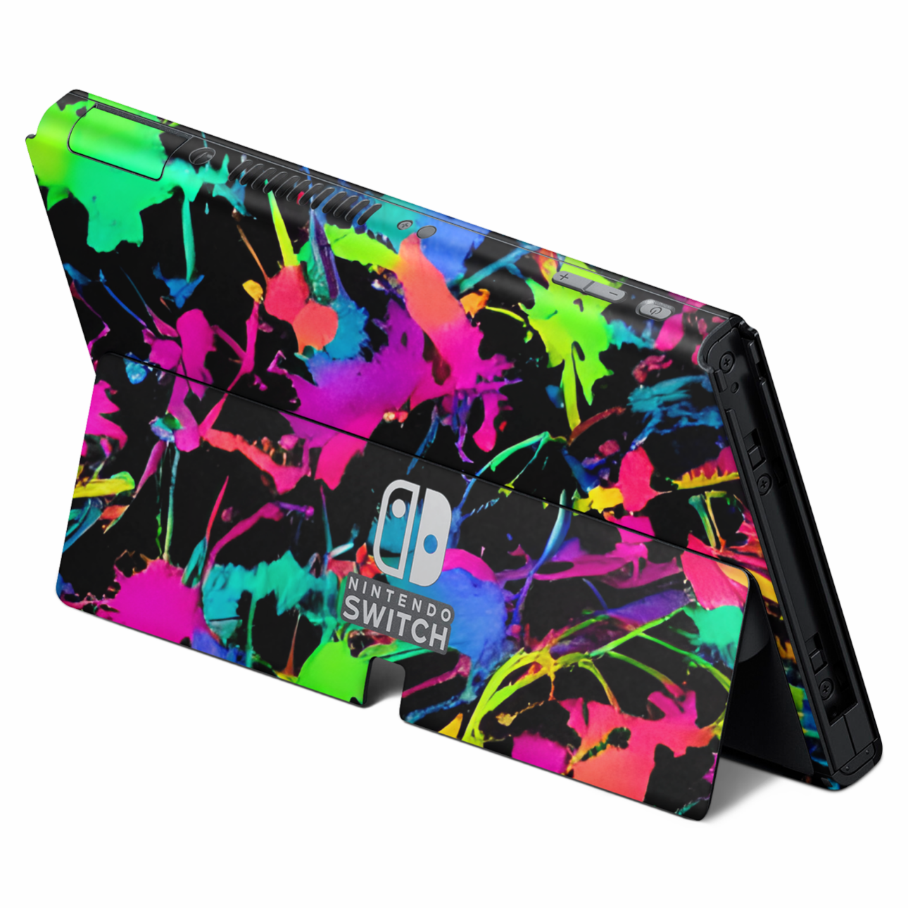 Vinyl Wrap Skin Neon Paint Splatter Compatible with Nintendo Switch +2 Controller Skins