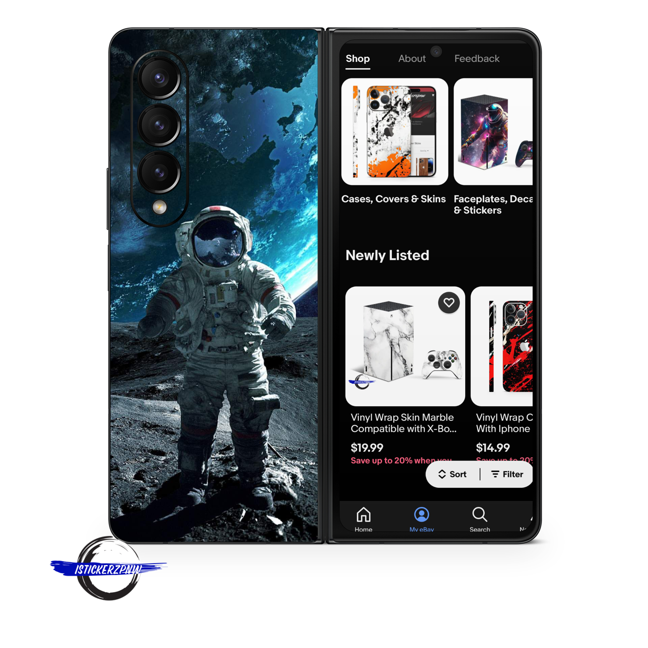 Samsung Z Fold Vinyl Skin Man On The Moon