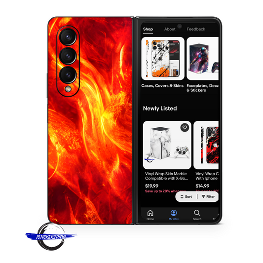 Samsung Z Fold Vinyl Skin Fire