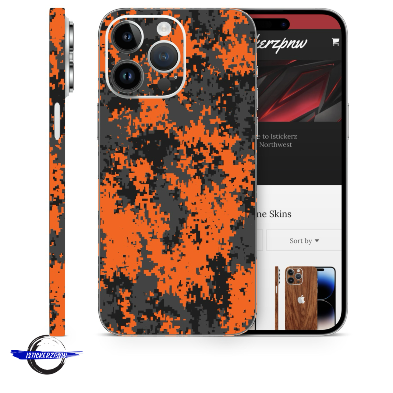 Orange Camouflage Vinyl Skins Compatible With Iphone