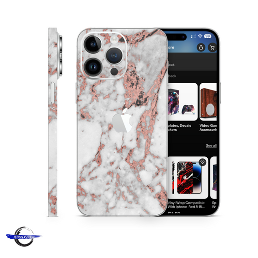 Rose Gold Marble Vinyl Skins Compatible With Iphone