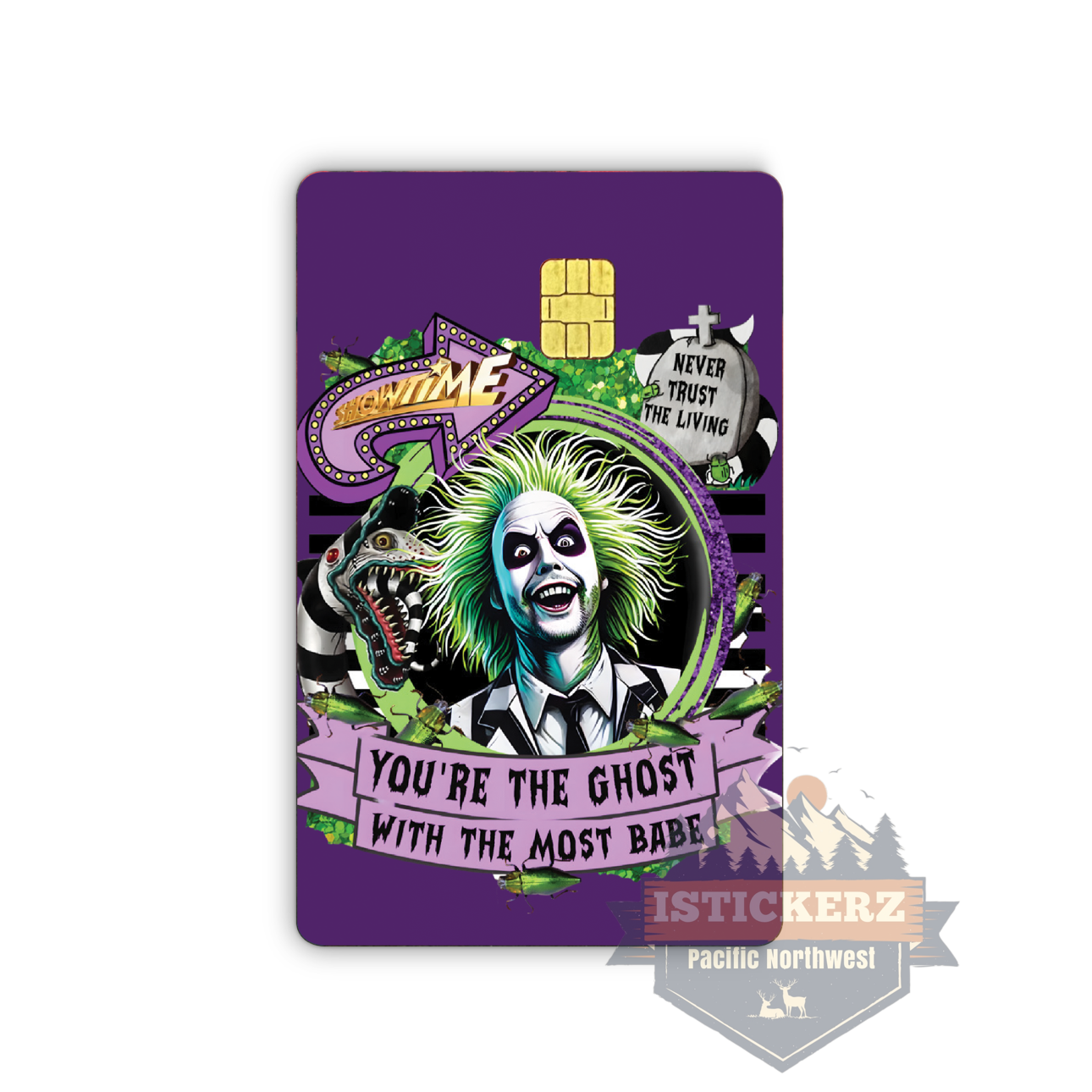 Credit Card Skins for Transportation Key, Debit, Credit Card Covering Personalizing Bank Card Slim, Waterproof Vinyl Skins You're The Ghost With The Most Babe