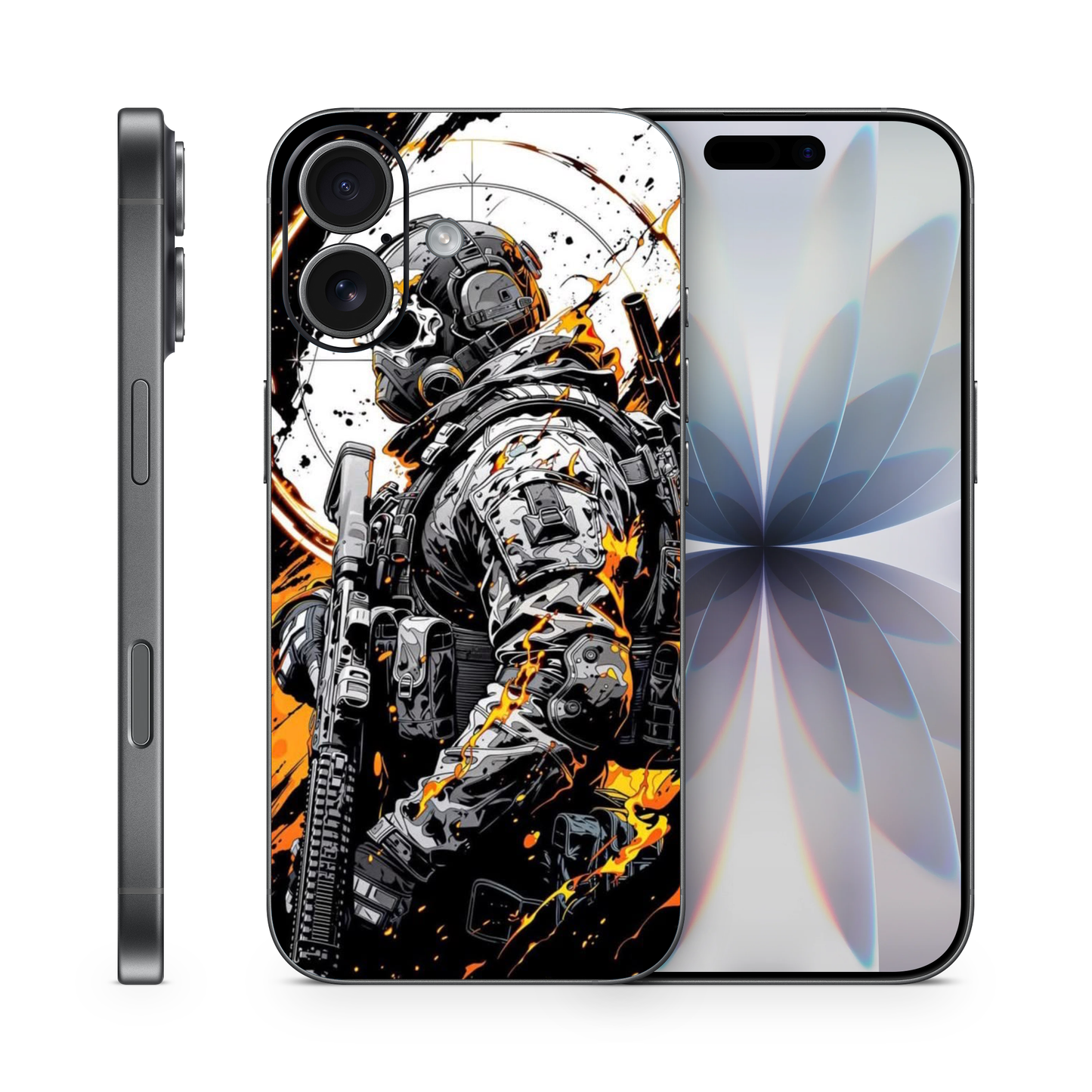 Army Soldier Graphic Phone Skin Compatible with iPhone, Vinyl, Removable, Military Theme