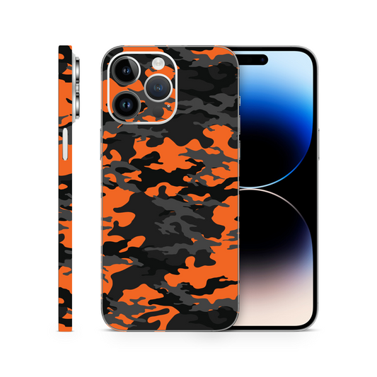 Orange Camouflage Vinyl Skins Compatible With Iphone