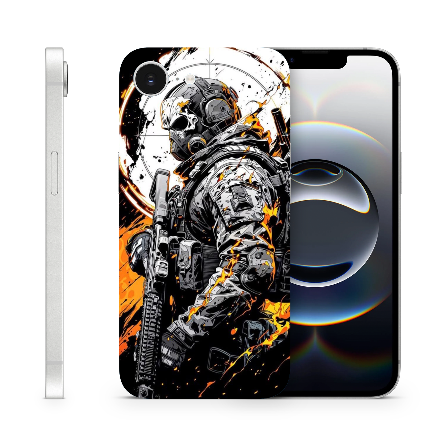Army Soldier Graphic Phone Skin Compatible with iPhone, Vinyl, Removable, Military Theme