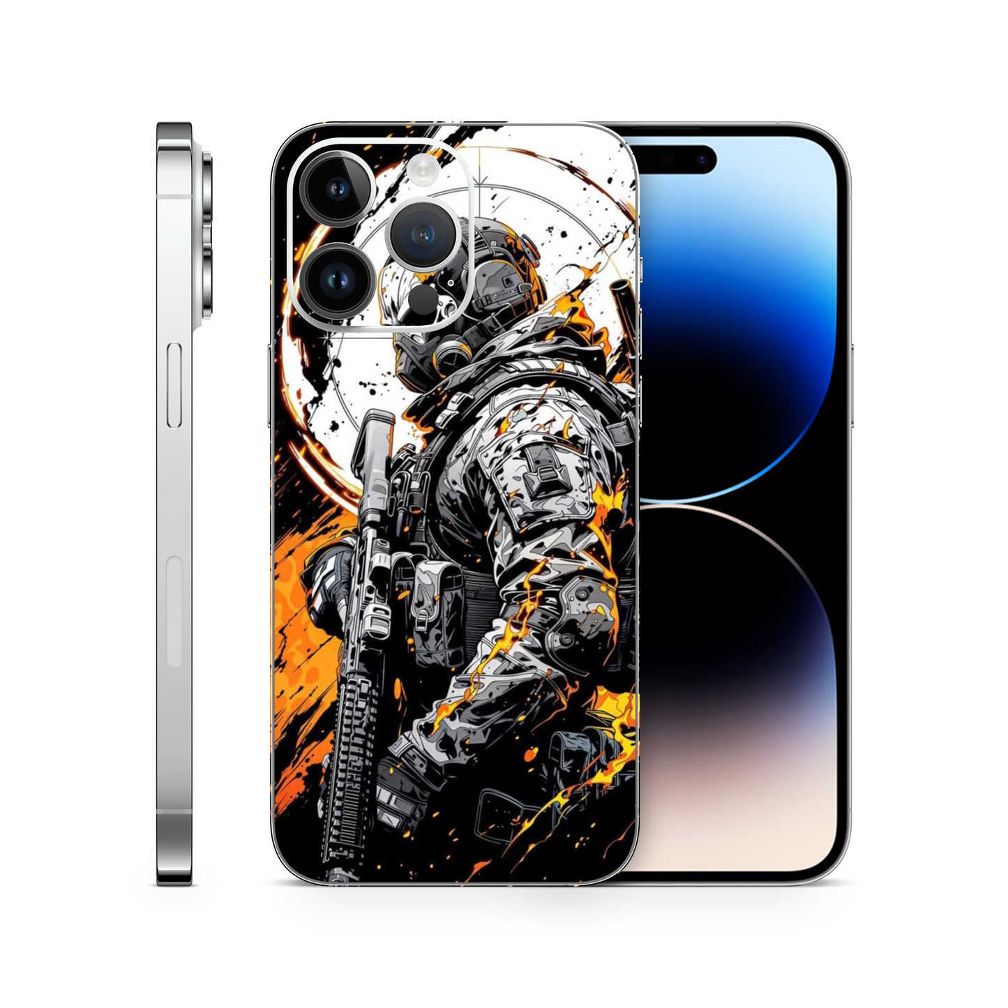 Army Soldier Graphic Phone Skin Compatible with iPhone, Vinyl, Removable, Military Theme