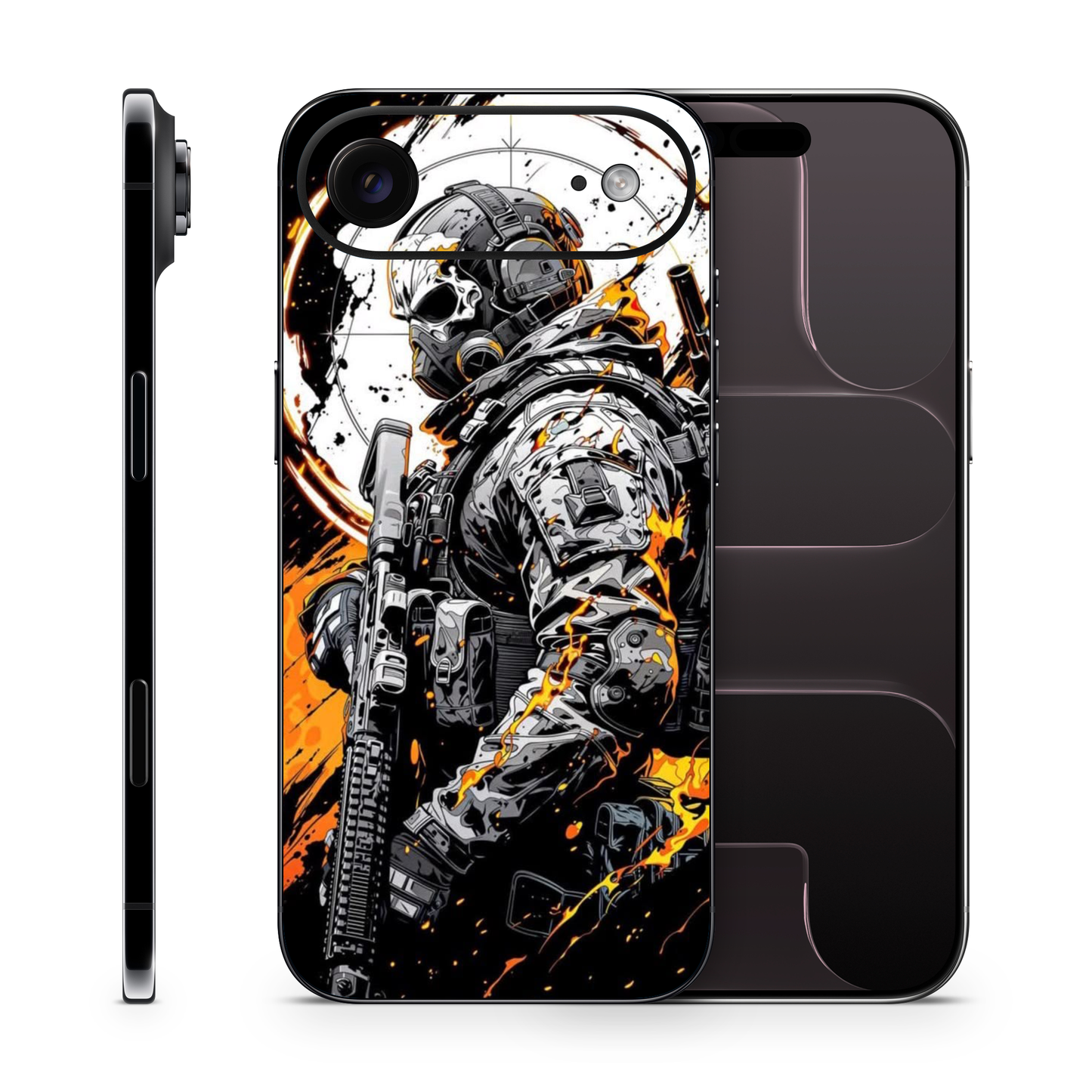 Army Soldier Graphic Phone Skin Compatible with iPhone, Vinyl, Removable, Military Theme