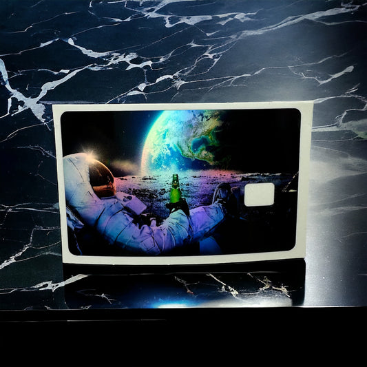 Credit Card Vinyl Skins Astronaut On The Moon Holographic Decal