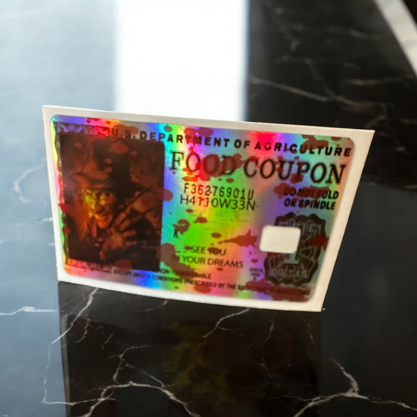 Halloween Holographic Credit Card Sticker Skins for EBT, Transportation Key, Debit, Credit Card Covering, Slim, Waterproof Vinyl Skins