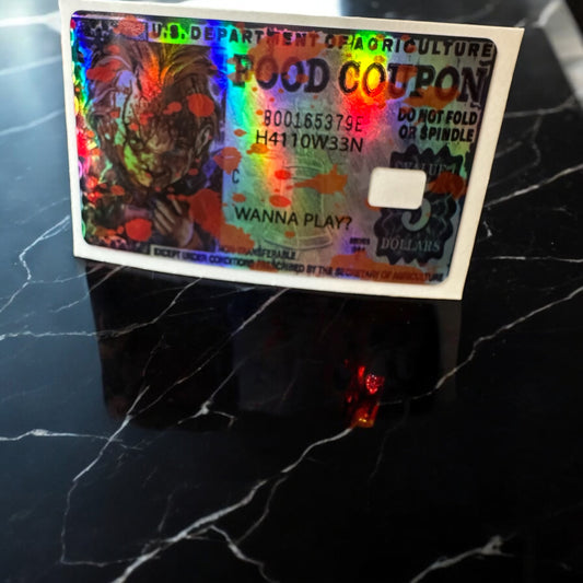 Halloween Holographic Credit Card Sticker Skins for EBT, Transportation Key, Debit, Credit Card Covering, Slim, Waterproof Vinyl Skins