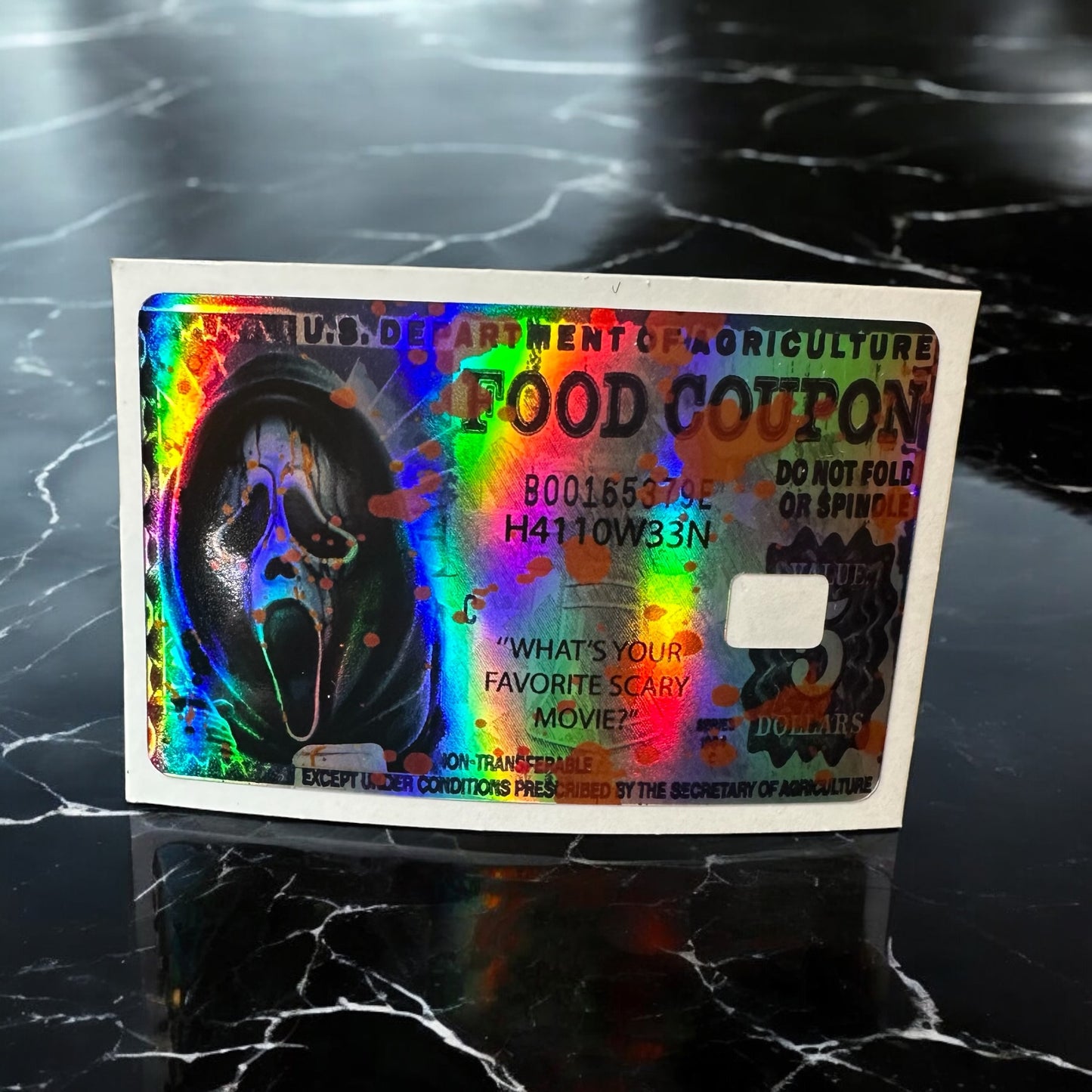 Halloween Holographic Credit Card Sticker Skins for EBT, Transportation Key, Debit, Credit Card Covering, Slim, Waterproof Vinyl Skins