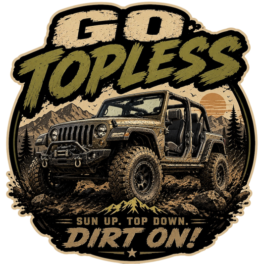 Go Topless Off-Road Decal – Adventure Sticker