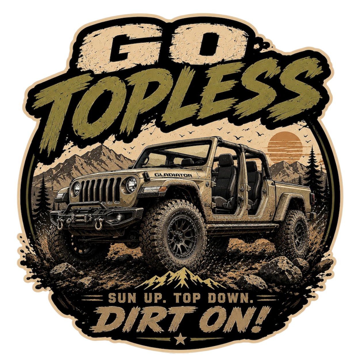 Go Topless Off-Road Decal – Adventure Sticker