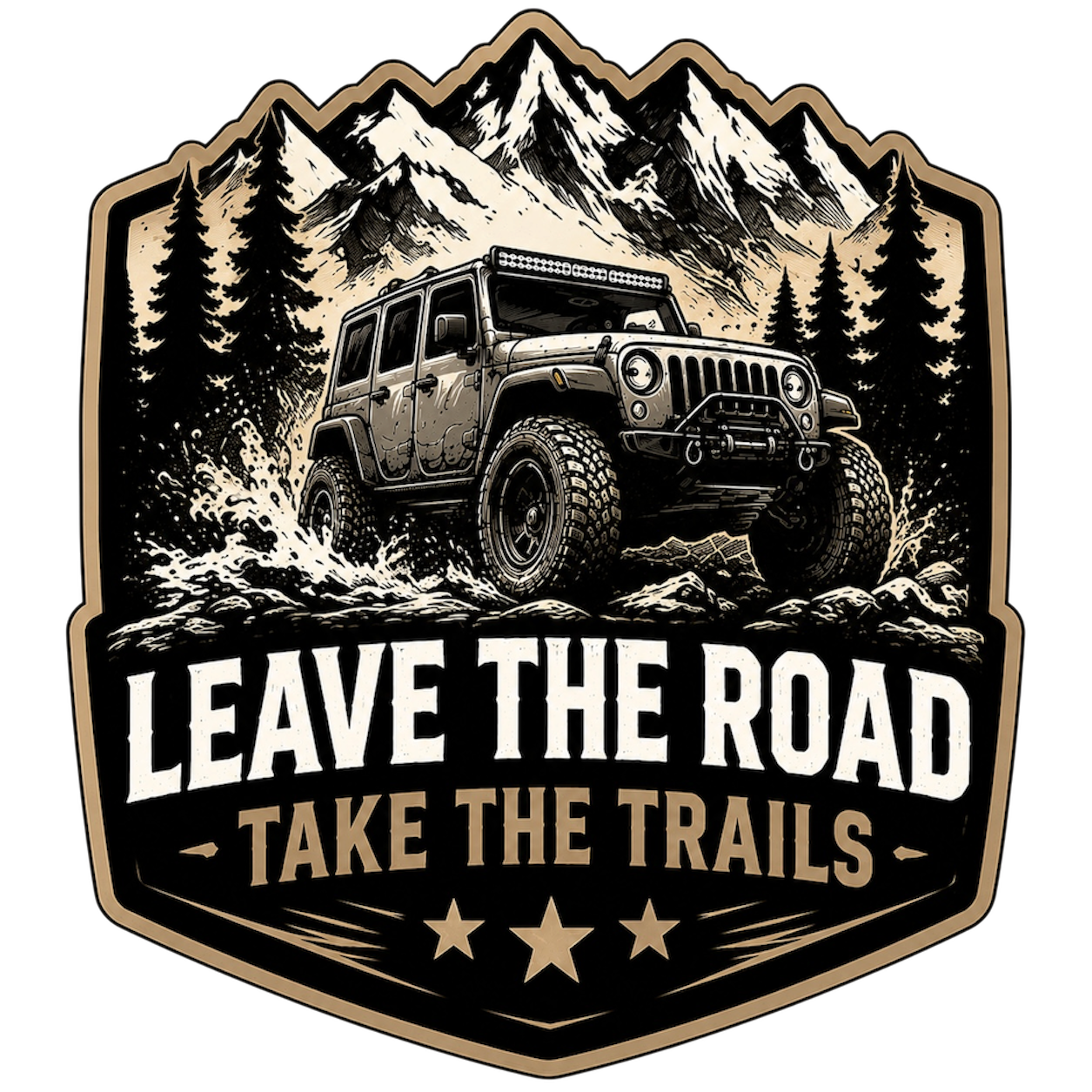 Leave the Road, Take the Trails – Off-Road Vinyl Decal | Mountain Adventure 4x4 Sticker