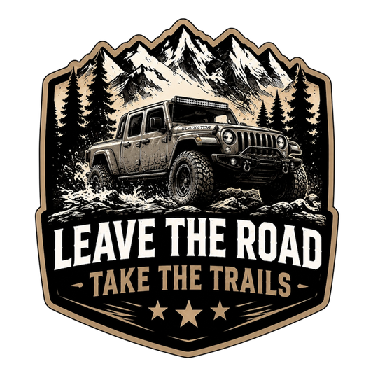 Leave the Road, Take the Trails – Off-Road Vinyl Decal | Mountain Adventure 4x4 Sticker