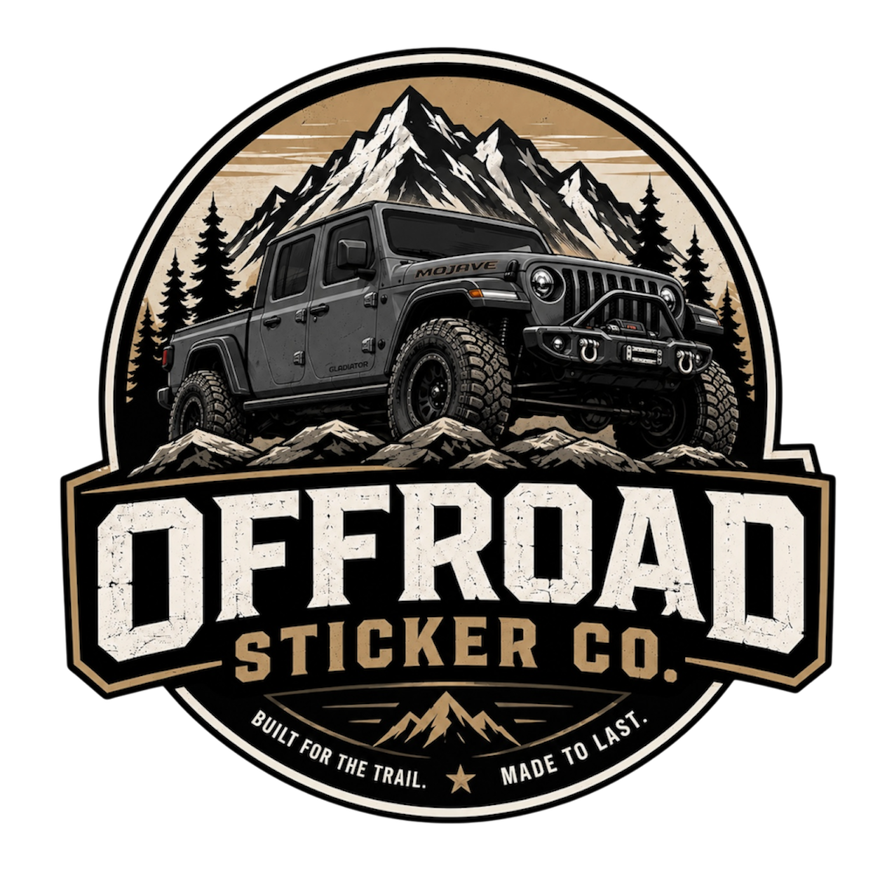 Offroad Sticker Co. Mountain Adventure Vinyl Decal | Premium Off-Road Trail Badge Sticker | 4x4 & Overland Enthusiast Decal