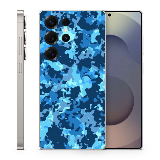 Vinyl Wrap Skin Blue Camo Compatible With Samsung Galaxy S 25 Ultra