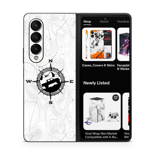 Samsung Z Fold Vinyl Skins Gladiator Compass Topographic