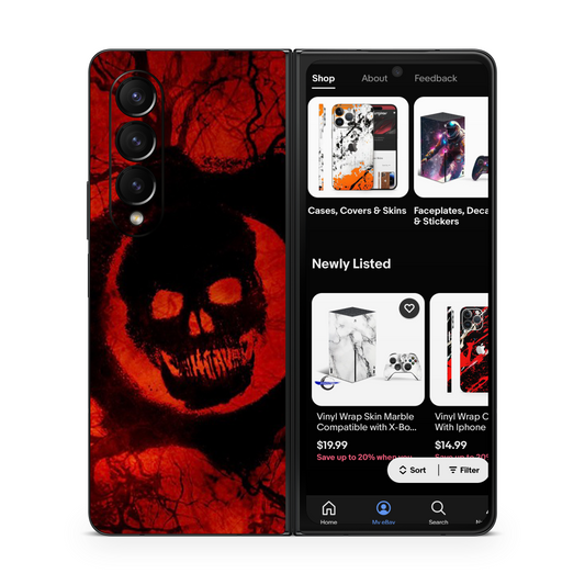 Samsung Z Fold Vinyl Skin Gears Of War