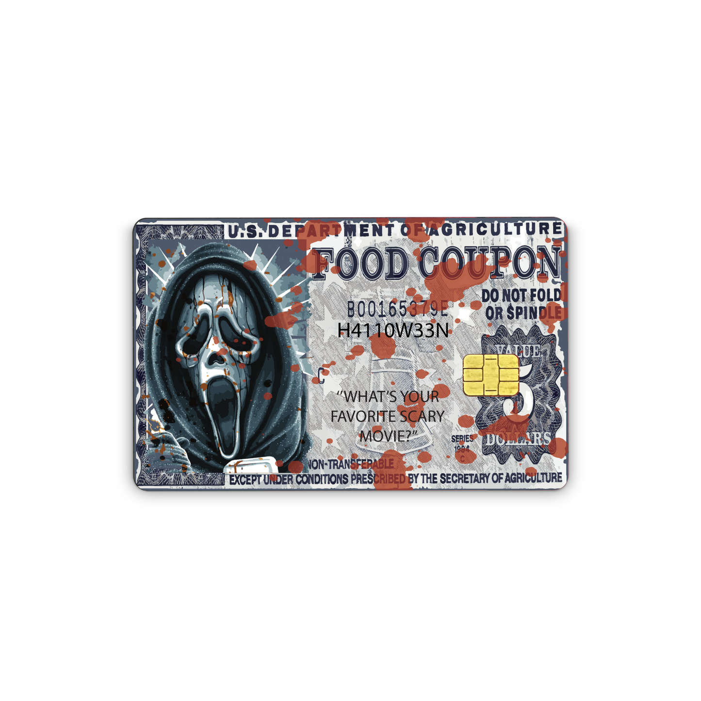 Halloween Credit Card Sticker Skins for EBT, Transportation Key, Debit, Credit Card Covering, Slim, Waterproof Vinyl Skins