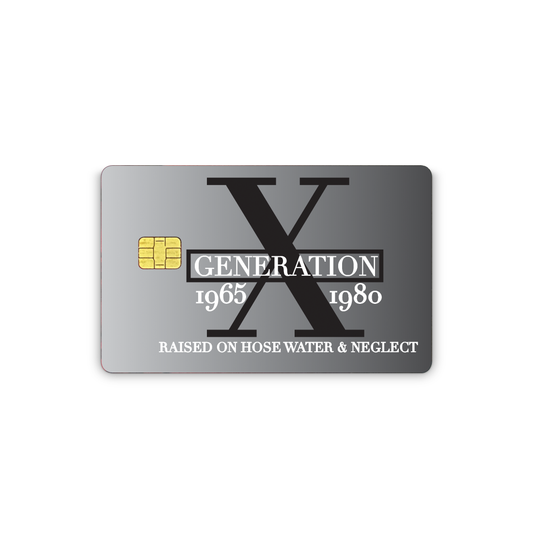 Credit Card Skins for Transportation Key, Debit, Credit Card Covering Personalizing Bank Card Slim, Waterproof Vinyl Skins Gen X, Generation X Decal