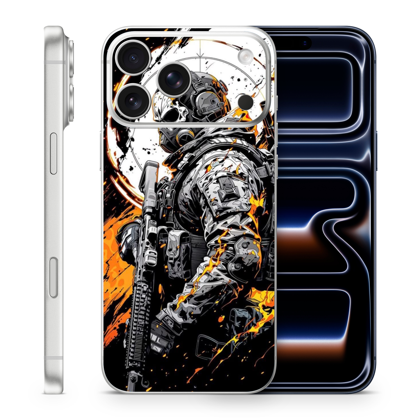 Army Soldier Graphic Phone Skin Compatible with iPhone, Vinyl, Removable, Military Theme