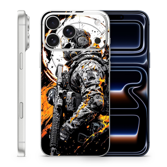 Army Soldier Graphic Phone Skin Compatible with iPhone, Vinyl, Removable, Military Theme